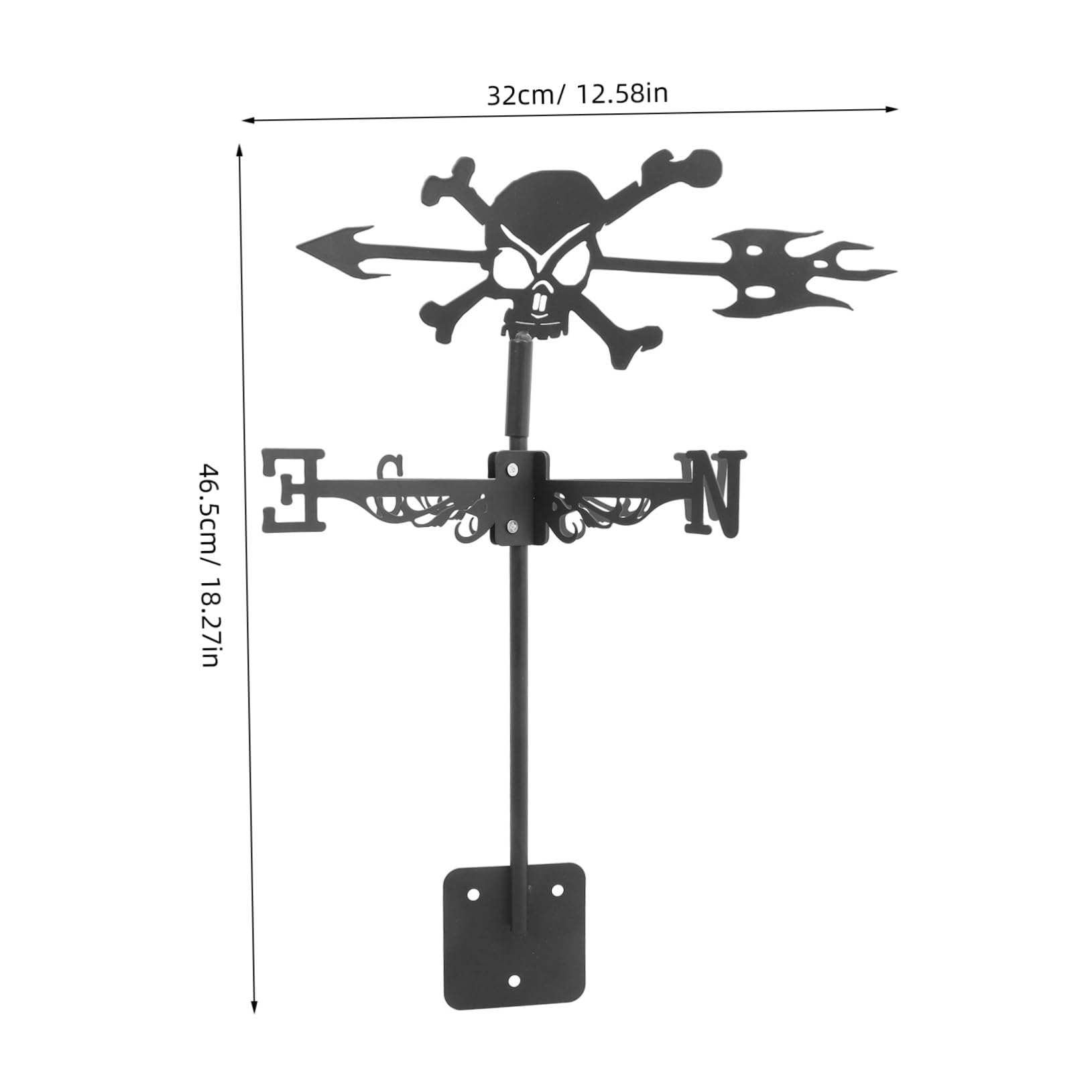 Yardwe Banderuola Segnavento a Forma di Teschio da Giardino Decorazione per Il Giardino Banderuola Segnavento in Ferro per Decorazioni da Giardino