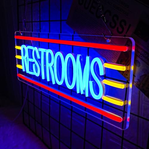 Image of Restroom Neon Sign for Business Toilet Neon Light Bathroom LED Neon Sign Restrooms LED Neon Light for Home Bar Shop Hotel Shop Mall Supermarket Decoration