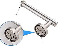 Vista 2 de Portarrollos autoadhesivo, soporte de papel higiénico para baño, palo en pared, acero inoxidable cepillado