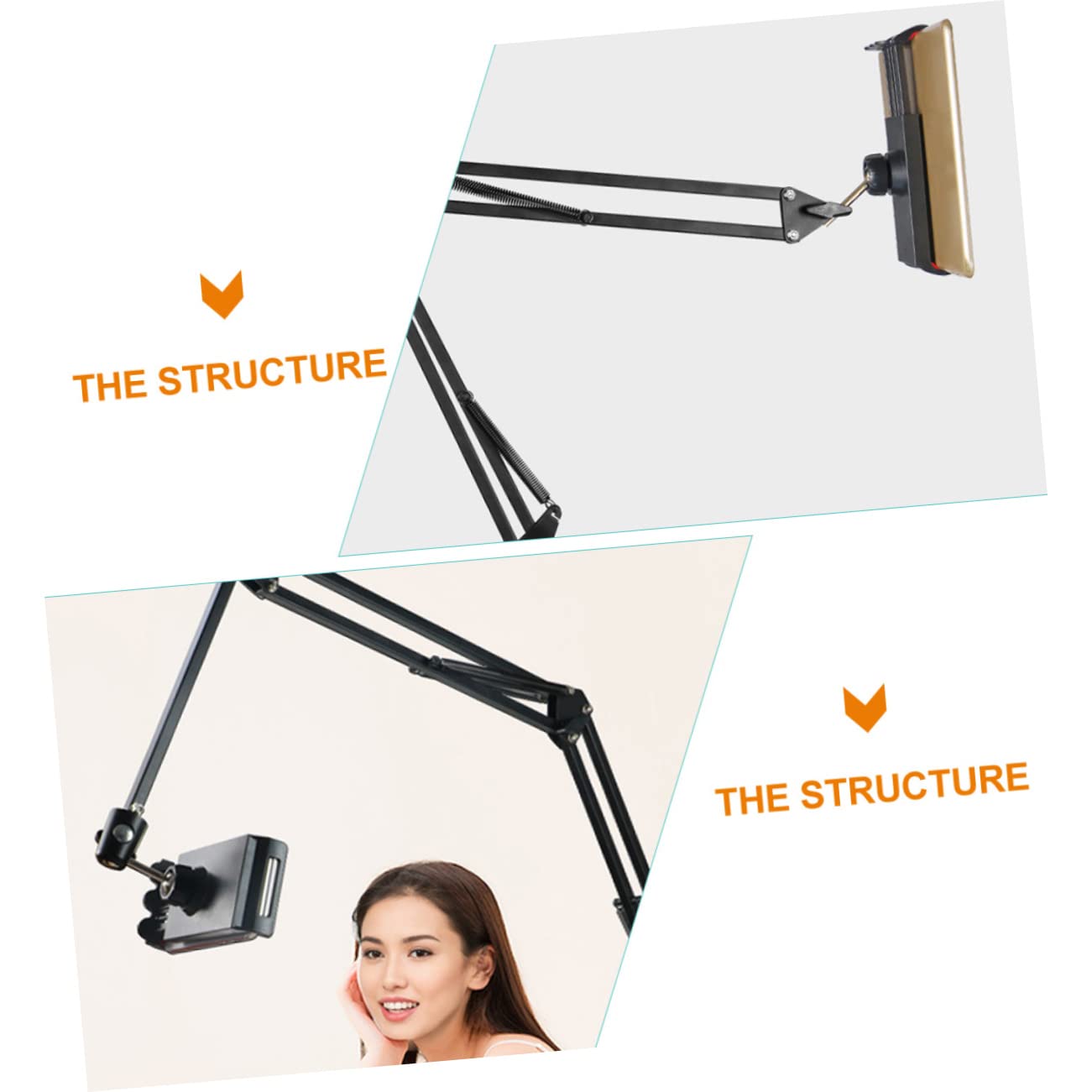 Happyyami Supporto Telefono Regolabile Metallo con Braccio lungo Pieghevole Smartphone e Tablet per Video e Fotografia per Scrivania e