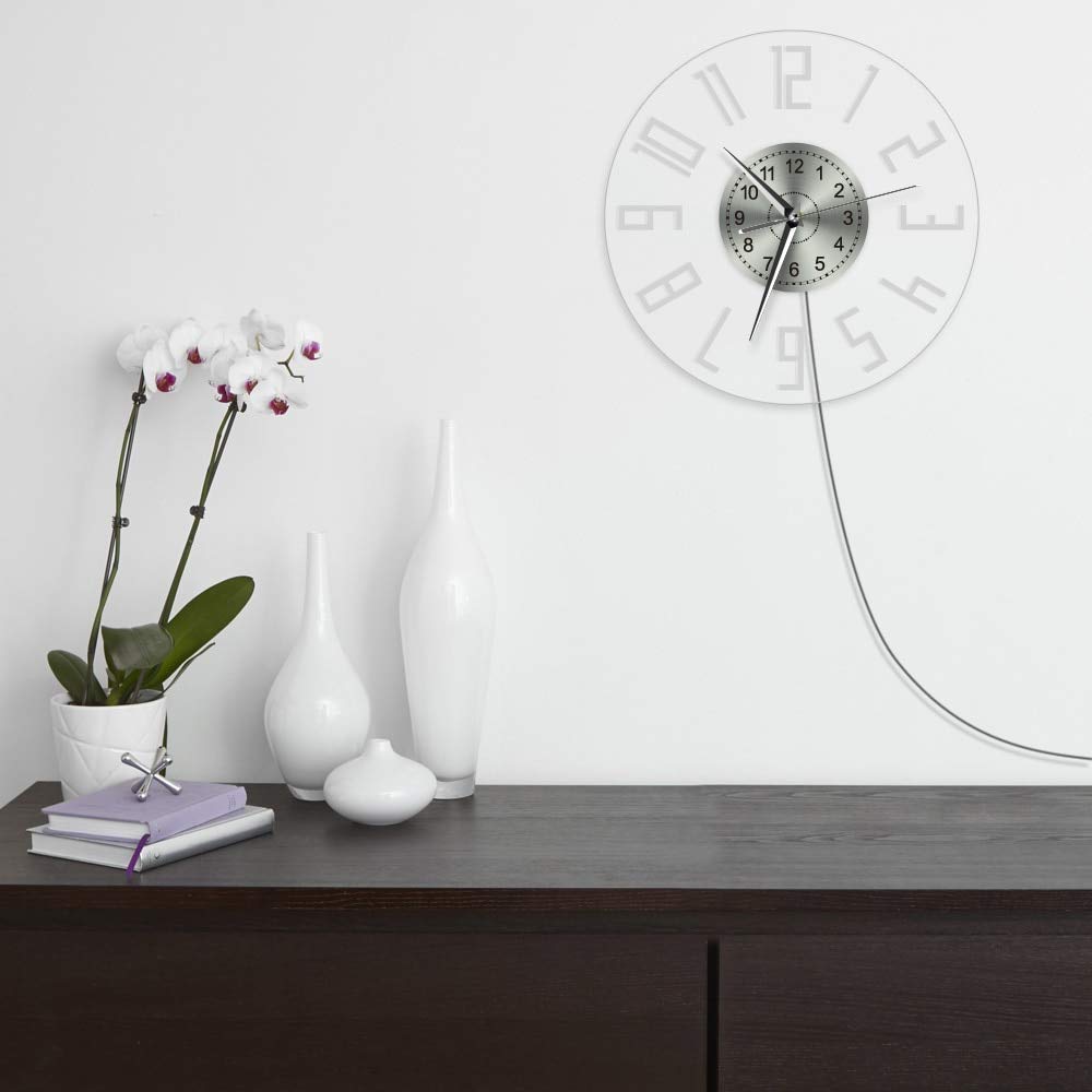 30cm Chiffre Romain Changement De Couleur Moderne Applique Murale LED Néon Horloge Murale avec Rétro-Éclairage LED Veilleuse Acrylique Chambre D'enfant Pépinière Horloge 7 Couleurs Changeables Cadea