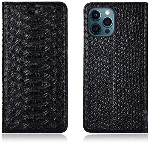 Housse de téléphone à motif Python pour Apple iPhone 12 Pro Max rabat Svart