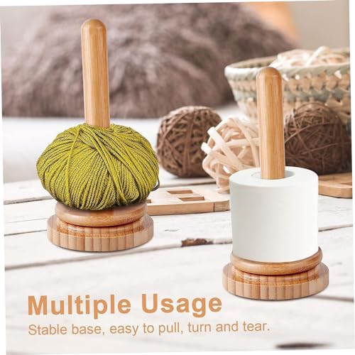 Portaovillos de madera duradero con eje vertical suave de 18,8 cm 5