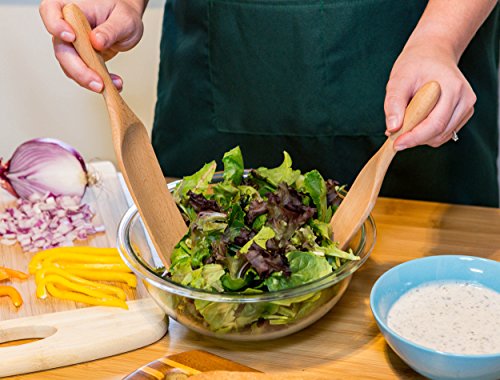 Lr Naturals Spurtles Kitchen Tools As Seen On Tv, 5Pcs Wooden Spurtle/Spatula Set, Premium Beechwood Wooden Spoons Non-Coated, Cooking Utensil For Nonstick Cookware, Mixing, Serving #TOP6