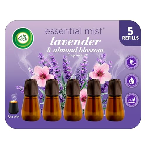 Image of Air Wick Essential Mist Refill, 5 ct, Lavender and Almond Blossom, Essential Oils Diffuser, Air Freshener