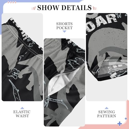 ZZKKO Dino Grunge Grey Design Boys Pants for Kids Jogger Pants with Pockets S-XL4