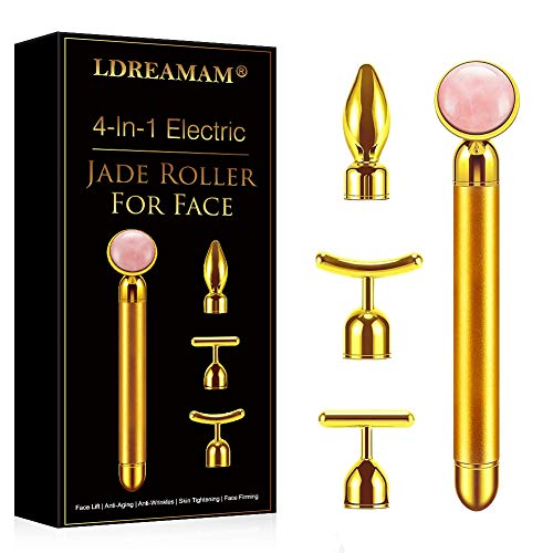Toninggeräte für den Körper,Elektrische 4 in 1 Jade Roller Massagegerät,Face Roller Massager,Gesichtsmassagegerät Augenmassagegerät für Dark Circles und Puffiness