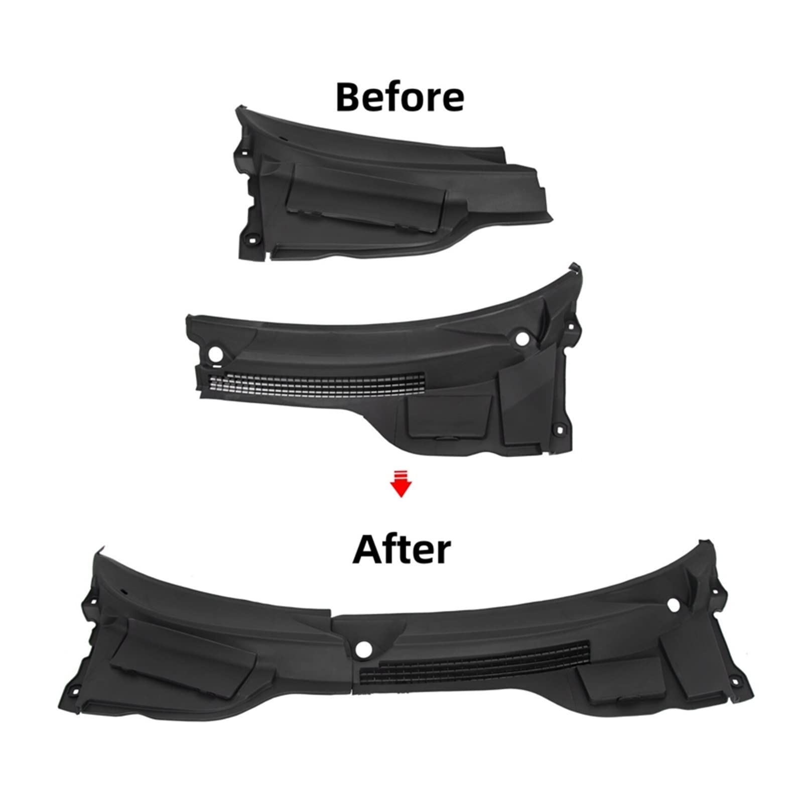 Tablier de Couverture de Capot de Pare-Brise côté Droit de Voiture Compatible avec Mini Cooper R55 R56 R57 2007-2013 51132751209 51132751210 (Color : Left Side)