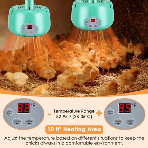 2 Sets Chicken Coop Heater, Smart Temperature Control
