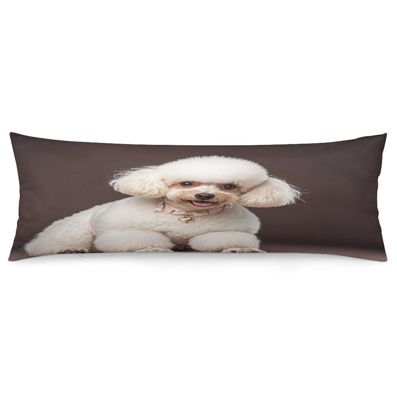 French Poodle Pillowcase Decorative Long Body Pillow Case Soft Breathable Body Pillow Cover Modern Large Pillowcase Cute Body Pillow Pillowcases for Bedroom Couch 18.9 X 53 Inch