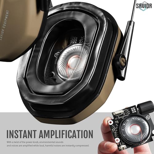Image of Savior Equipment Apollo Electronic Earmuffs For Shooting w /Gel Ear Pads, 24dB NRR, Noise Cancelling Ear Protection Headset