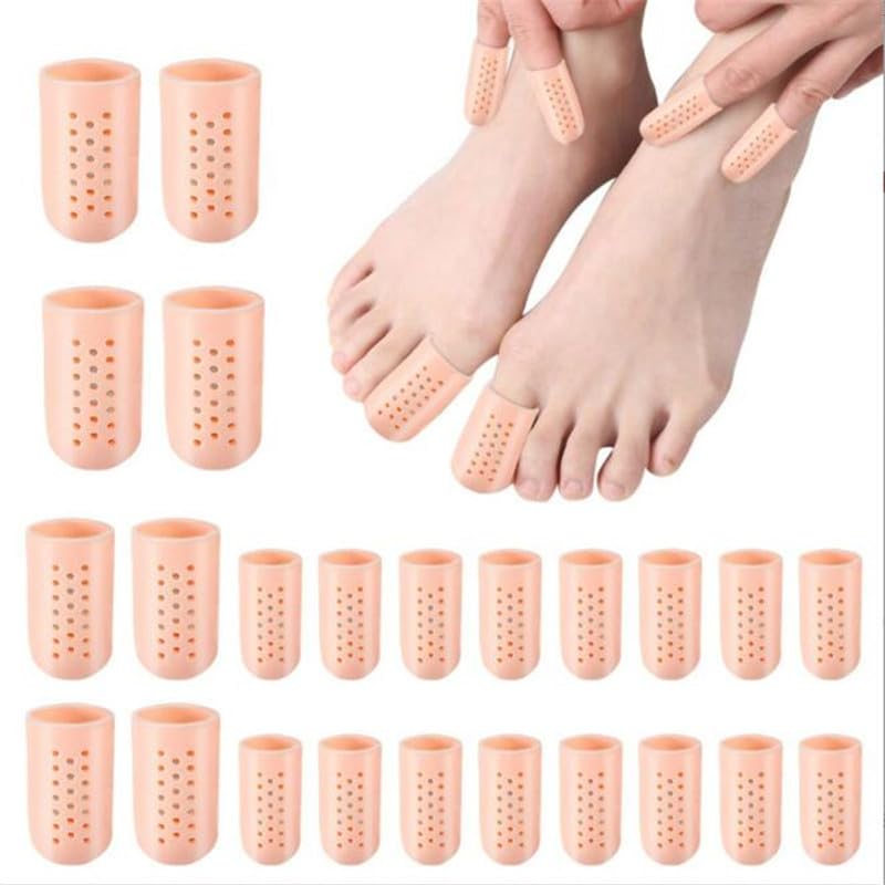 16PCS Big Toe Protector Breathable Toe Protector Cover Sleeves with Holes Provides Relief from Missing or Ingrown Toenails Corns Blisters Reduce Friction