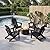 SFYLODS HDPE Folding Adirondack Chair, Outdoor Patio Chair with Cup Holder, Weather Resistant Wood Grain Lawn Chair for Backyard, Garden, Fire Pit, Deck, Black