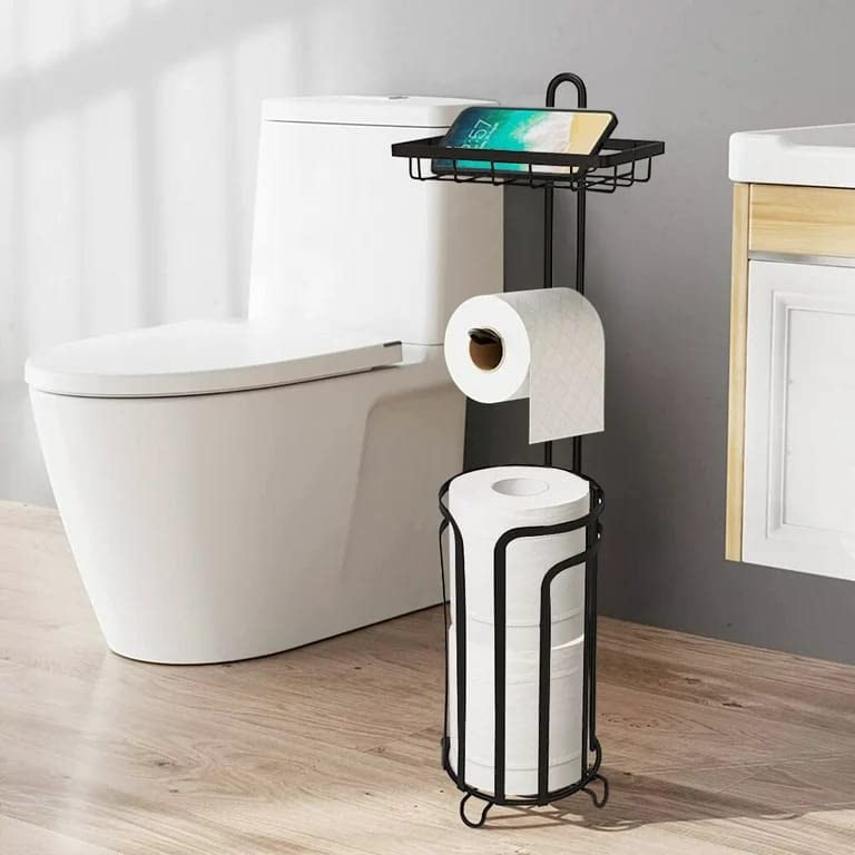 Unique Lifestyle Bathroom Tissue Paper Roll Stand, Toilet Paper Roll Storage Holder, Free-Standing Toilet Paper Holder & Dispenser, Black (B0BZ3ZLX4Y) Amazon Price History, Amazon Price Tracker