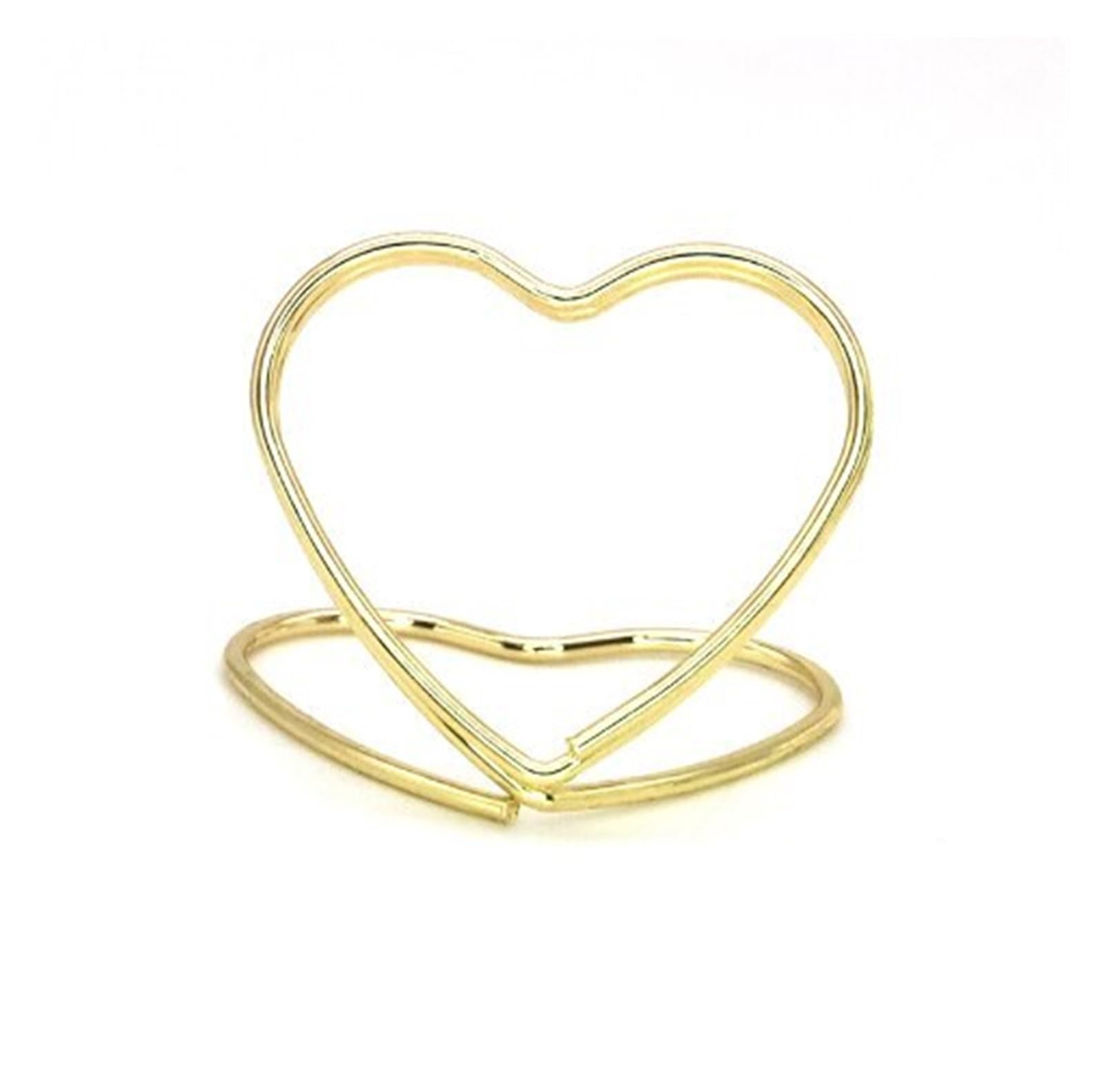 BMKGODN card stand， 10pcs, Love Heart - Metal Place Card Holders for Weddings, Birthdays, Graduations, Decor and Party Favor(Gold 10pcs)