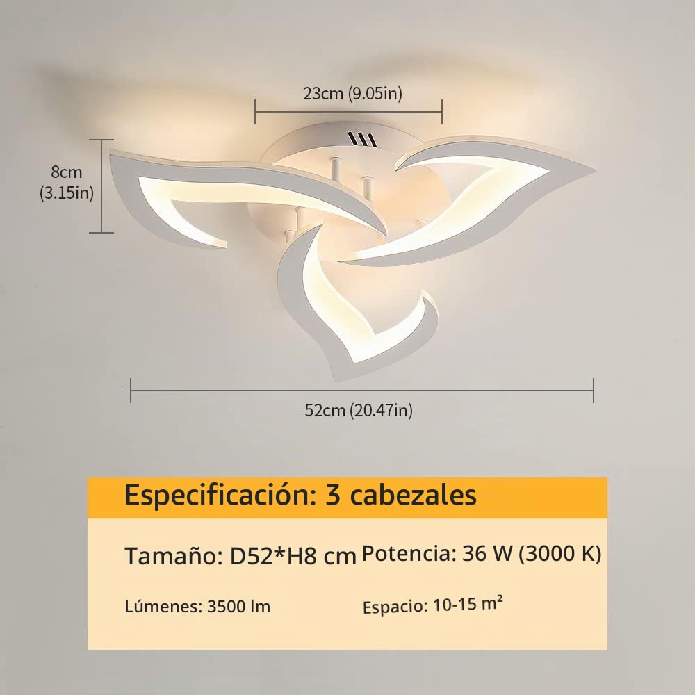 Lámpara de Techo LED Moderna, 36W 3500LMPlafón LED Techo Cuadrado, Blanco Luz de Techo para Dormitorio Corridoer Sala de Estar Oficina, Blanco Cálido 3000K