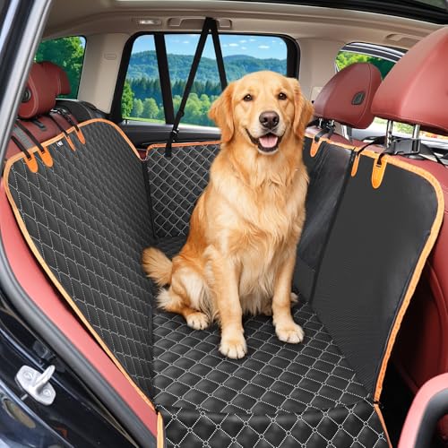KYG Protector Coche Perro Asiento Trasero 5 en 1 Universal a Prueba de Arañazos y Antideslizante Funda Coche Perro Impermeable Con Ventana de Malla Visible Adecuado Para Mayoría de Coches 135 x 147 cm