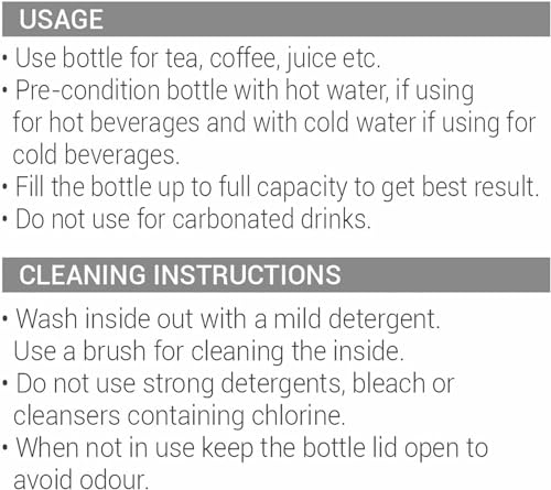 Image of Milton Aura 500 Thermosteel Water Bottle 500 ml, 24 Hr Hot and Cold I Leak Proof Lid, ISI Certified I Vacuum Insulated I for Office, Gym, School I Black