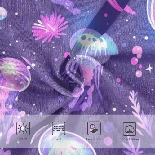 KLL Purple Jellyfish Bioluminescent Disco Party Boys Toddler Pure Cotton Briefs Cute Children Undies3