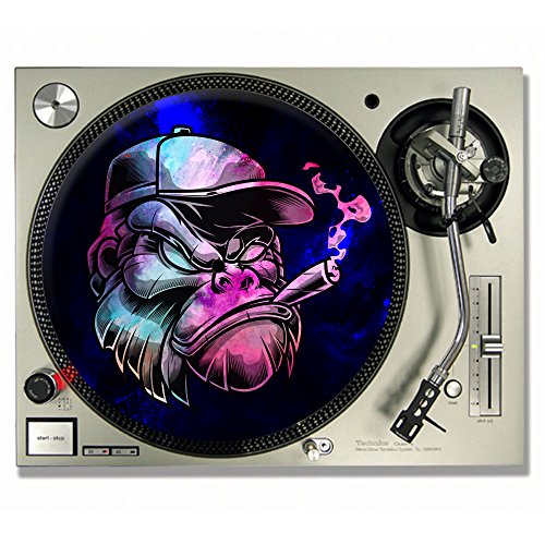 Feutrine en vinyle pour platines - Motif gorille qui fume (simple) 12inch