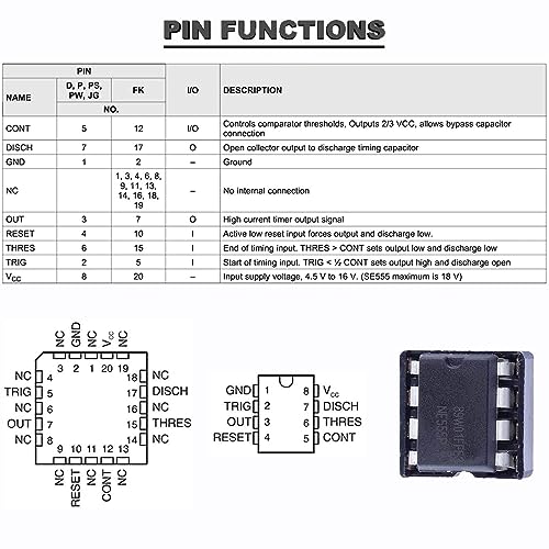 50 pcs ne555p single precision timer ne555 ic pulse generator single bipolar dip-8  50 pcs dip-c ic socket for diy electronic circuit projects