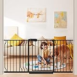 Extra Wide Baby Gate Black 62-67 Inch Wide Walk Through Pressure Mounted No Drill Long and Large Tension Gate for Pet and Kids