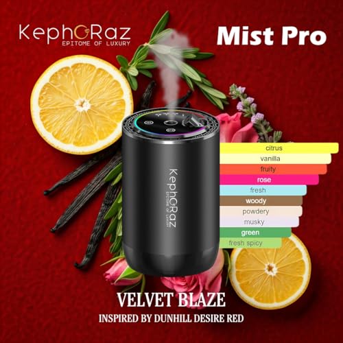 Image of Mist Pro - Premium Car Fragrance Diffuser with Dual Star Light Projection, RGB Ambient Light, AI Smart Start /Stop & Type-C Charging (Velvet Blaze)