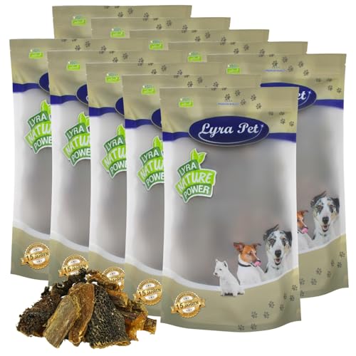Lyra Pet® 10 kg Rinderpansen klein getrocknet | Naturbelassener Kausnack ca.2-10 cm | Proteinhaltiges Leckerli auch für Welpen und ältere Hunde | Nährstoffreich | Schonend getrocknet | Gut verträglich