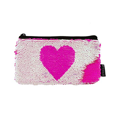Style. Lab Fashion Angels Reveal Pink Heart Magic Sequin Pouch,8 x 4 x 1.25in