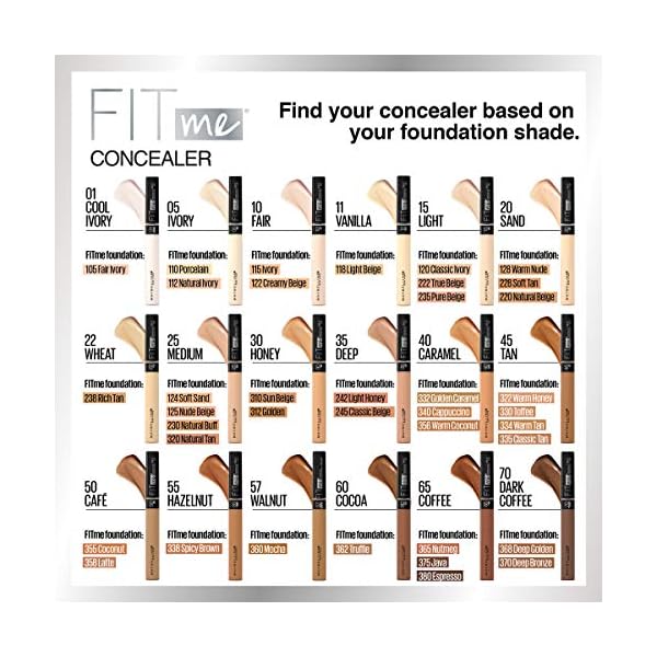 Maybelline-Fit-Me-Liquid-Concealer-Makeup-Natural-Coverage-Oil-Free-Fair-023-Fl-Oz-Pack-of-1 Maybelline New York Fit Me Liquid Concealer Makeup, Natural Coverage, Lightweight, Conceals, Covers Oil-Free, Fair, 1 Count (Packaging May Vary)