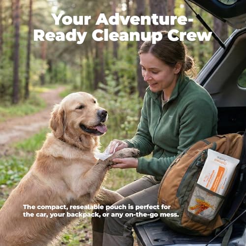 Image of Best Pet Supplies 8 inch x 9 inch Large Unscented Dog Wipes - Cleaning and Deodorizing for Paws and Coat - Gentle Formula with Oatmeal Vitamin E for Puppies and Cats - 400 Count