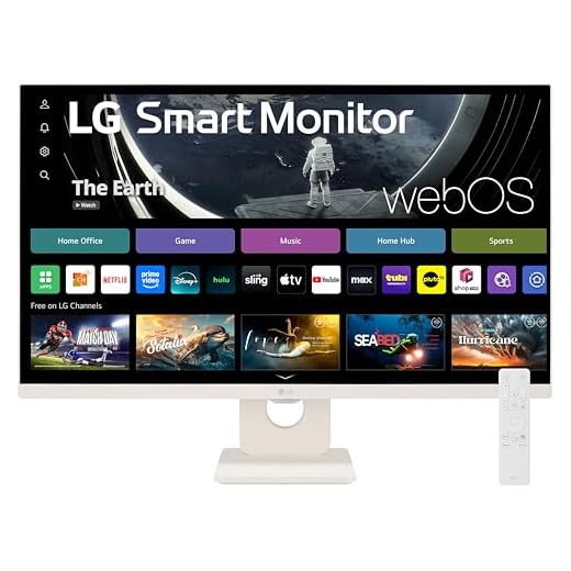 LG 27SR50F-W MyView Smart Monitor 27-Inch FHD (1920x1080) IPS Display, webOS 23, HDR 10, x2 Built-in Speakers, AirPlay 2, Screen Share, Bluetooth, ThinQ App, Remote Control, White