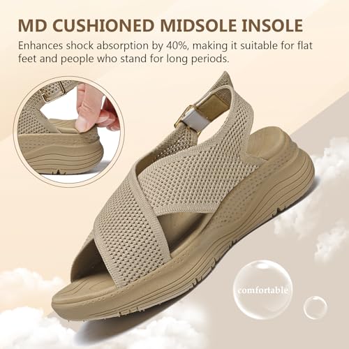 Image of Womens Orthopedic Sandals Ladies Recovery Sport Sandals with Arch Support