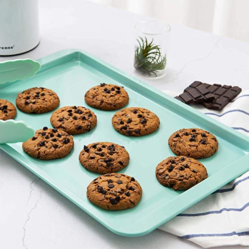 Rorence Bakeware Set Kitchen Oven Baking Pans Set: Nonstick Carbon Steel Cookie Sheet, Rectangular Cake Pan, 2 Round Cake Pans, Muffin Pan, Loaf Pan & Cooling Rack - Set Of 7 - Mint Green #TOP6