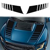 ramuel Compatible with 2PCS Car Hood Cover Vinyl Stripe Stickers Racing Stripes Auto Bonnet Hoods Bumper Decoration Decals Graphics Accessories for Pickup Truck Universal (Black)