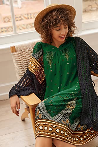 Image of Ekouaer Womens Nightgown Short Sleeve House Dress with Pockets-Floral Print Mumu Dress