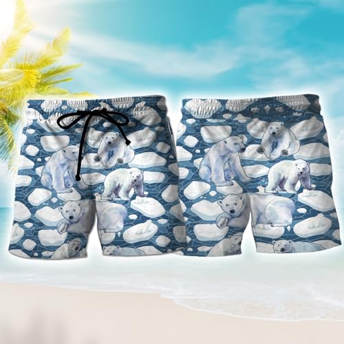 Arctic Bear Mens Swim Trunks - Animal Tropical Hawaiian Mens Shorts Casual Summer Drawstring Beachwear Shorts3