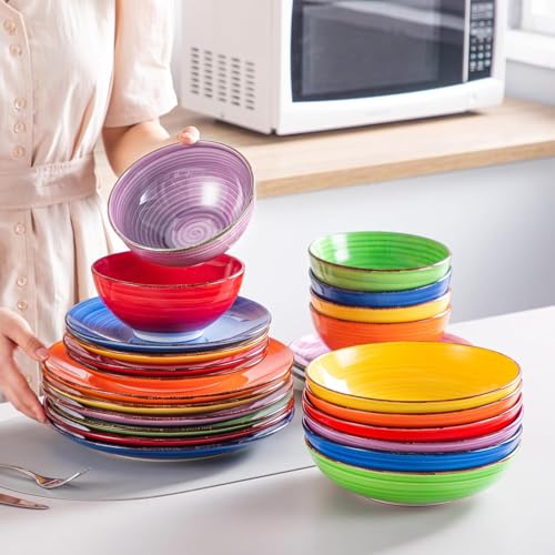 Image of vancasso Bonita Dinnerware Sets, 24 Pieces Multicolor Stoneware Dinner Set
