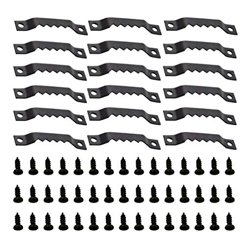 Artibetter 150 peças pequenas cabides de imagem dente de serra com orifício duplo com parafusos para