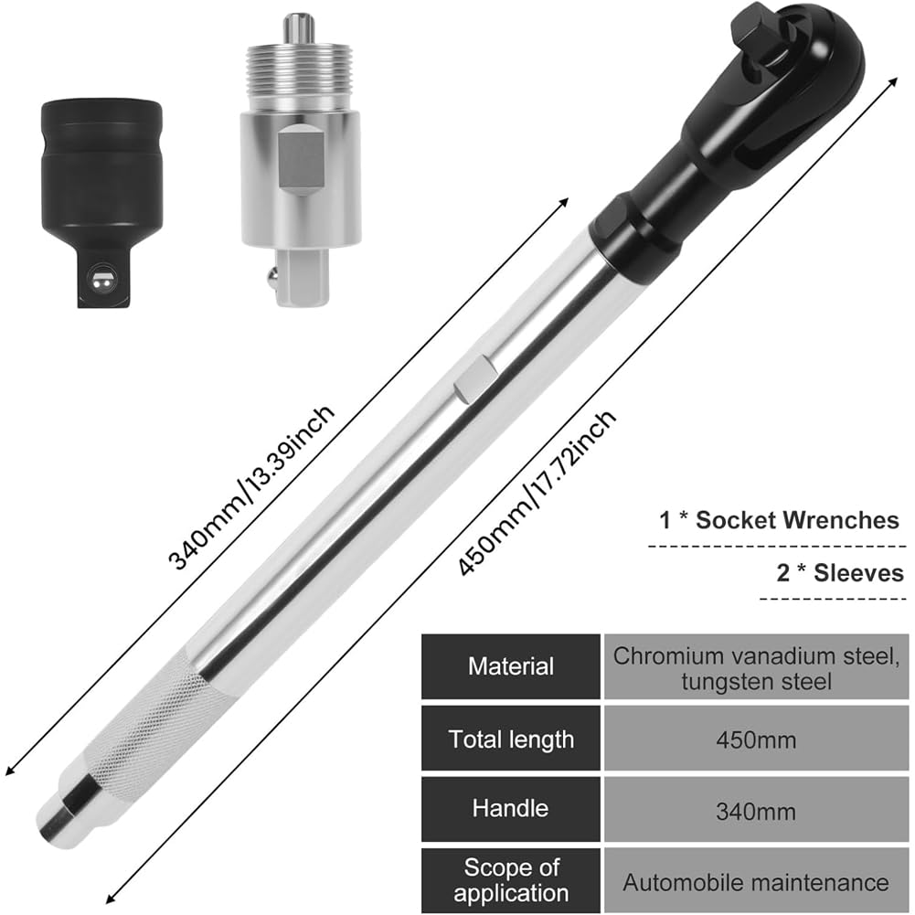 Klucz przedłużający do grzechotki elektrycznej, zestaw nasadek 1/5.1 cm, idealny do ciasnych przestrzeni, narzędzie do naprawy samochodów dla mechaników i entuzjastów majsterkowania