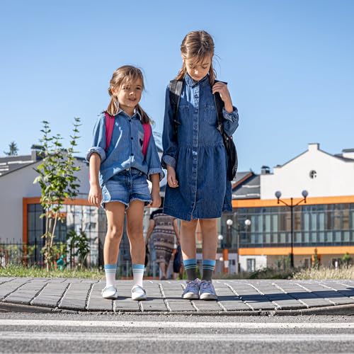 12 Pairs Girls Socks Kids Toddler Crew Socks Girls Athletic Sock Kid School Sock for 2-14 Years4