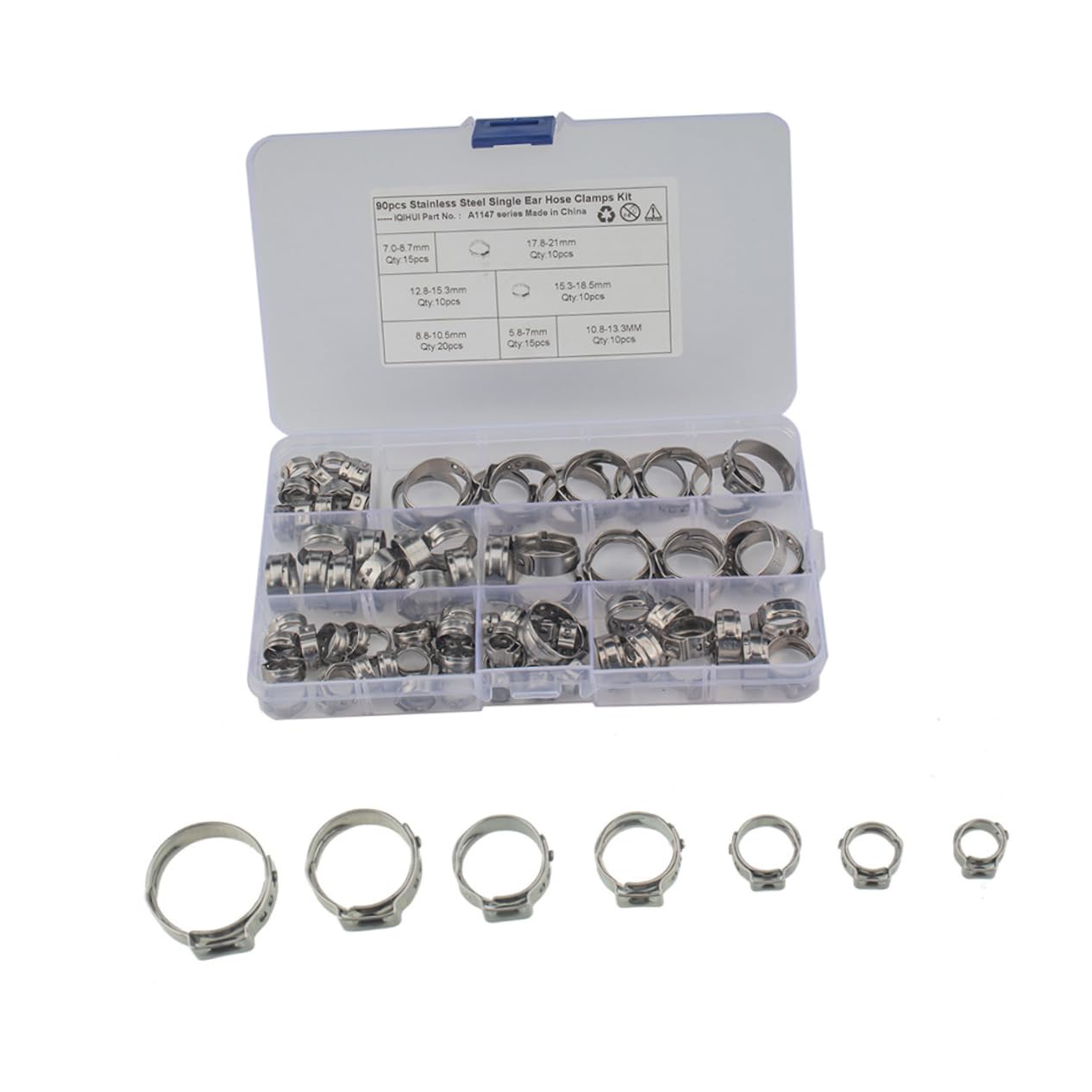 Colliers de serrage en acier résistant à la corrosion kit 130 pièces pour fixation durable