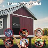 KACNON Aluminium Automatische Hühnerklappe - Elektrische Hühnerklappe mit Wasserdicht Großes Display, Timer, Klemmschutzfunktion - Automatisch für Hühner, Ente, Gans, Häschen, Kratzfest