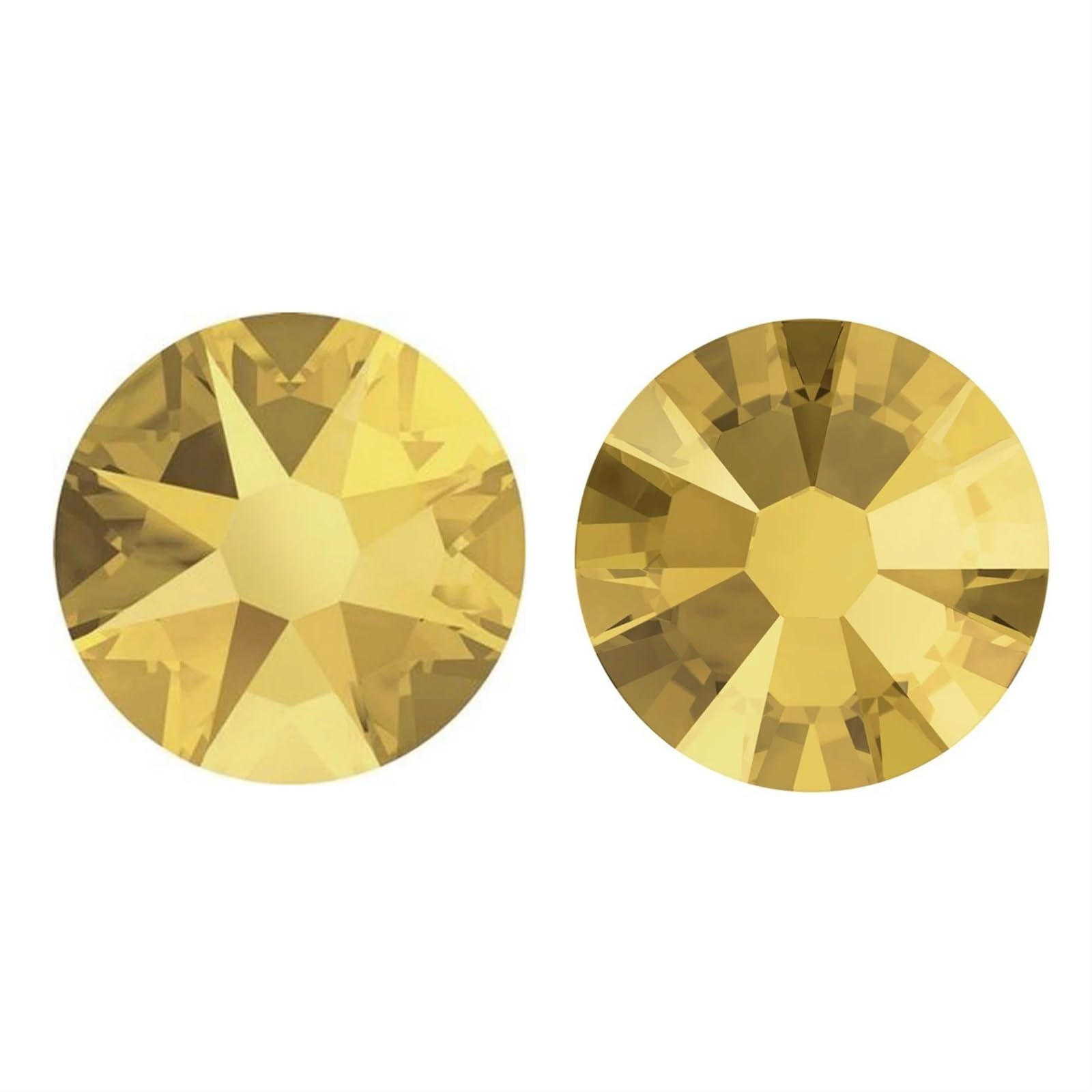 Hotfix Strasssteine Sunshine Gold Non Hotfix Strasssteine ​​Flatback Glas Strass Glitzer Nagel Charms Edelsteine ​​für Nail Art Kleidungsdekorationen für Nagel Gesicht Kunst(16facets,SS34 288pcs)