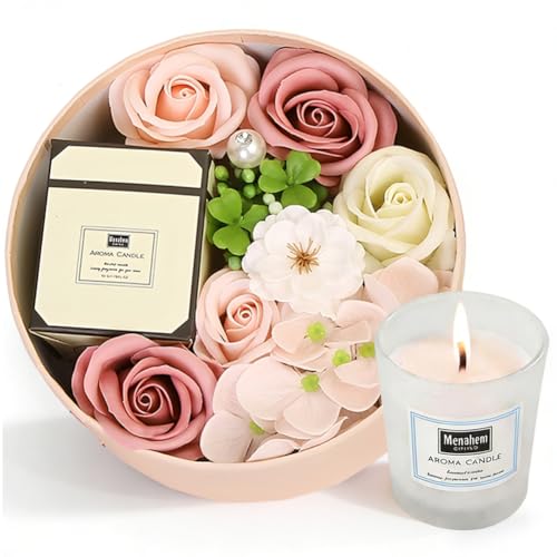 Coffret cadeau savon floral et bougie parfumée pour femme