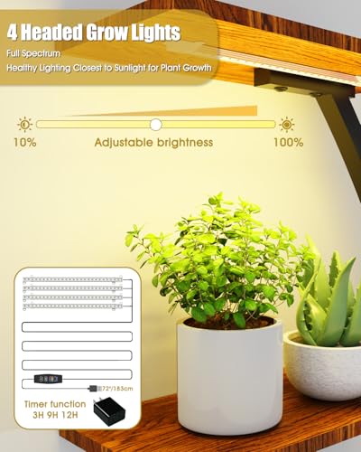 31% Off Zelvia 65-Inch 8-Tier Plant Stand with Grow Lights - Image 4