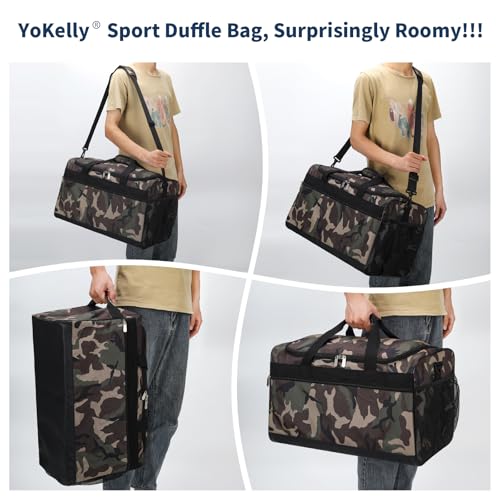 Image of Mens Gym Bag 20 inch, Camo | 40L, Sport Duffle Bag for Men, Weekender, Travel