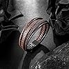 Speroto Men's Adjustable Premium Leather Bracelet with Stainless Steel Magnetic Clasp - Multi-Layer Braided Genuine Leather - Brown, 22cm #1