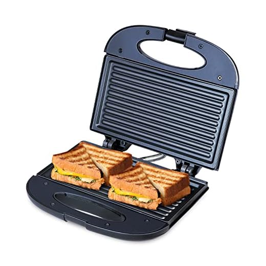 Bajaj SWX 4 Deluxe 800-Watt 2-Slice Grill Sandwich Maker | Non-Stick Coated Plates for Easy-to-Clean | Upright Compact Storage | Buckle Clips Lock | 2-Yr Warranty by Bajaj | Black Sandwich Toaster