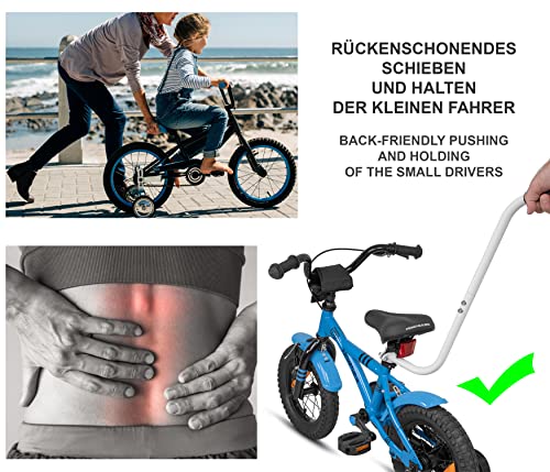 PROMETHEUS BICYCLES Fahrradstange für Kinderfahrrad | Schiebestange Kinderfahrrad | universal Schubstange Fahrrad Kinder teilbar rutschfest stabil - Schwarz